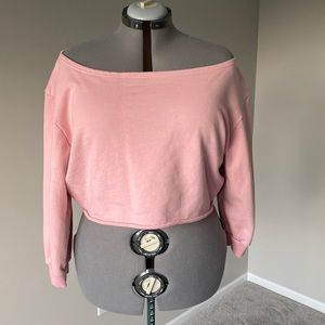 Pink cropped sweatshirt, size 16, (#62)